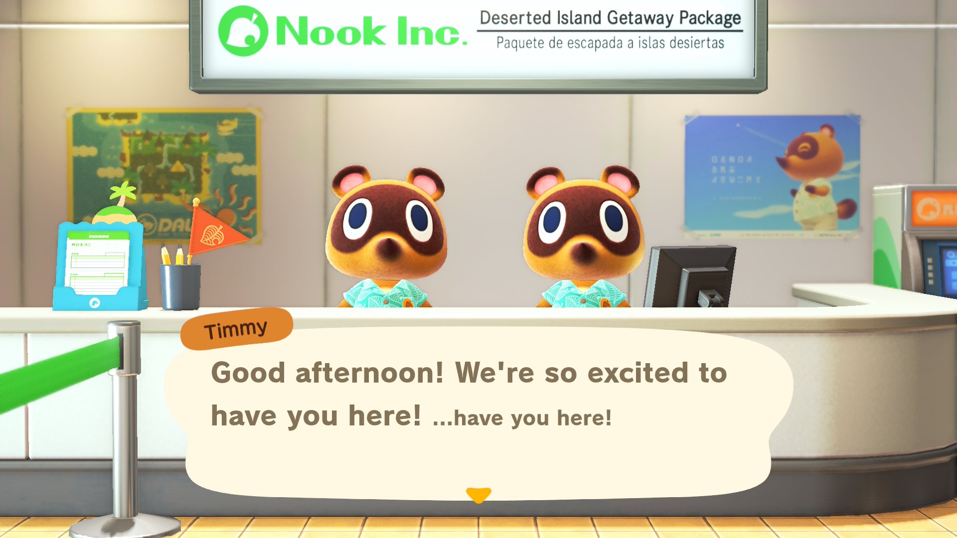 Day one: the getaway package at the Nook Inc. desk. What could go wrong, apart from the loan?