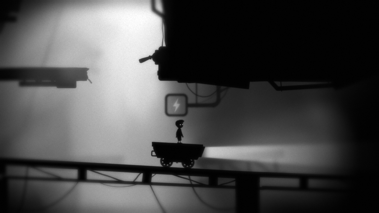 A cart, a bolt of lightning and a big question mark.