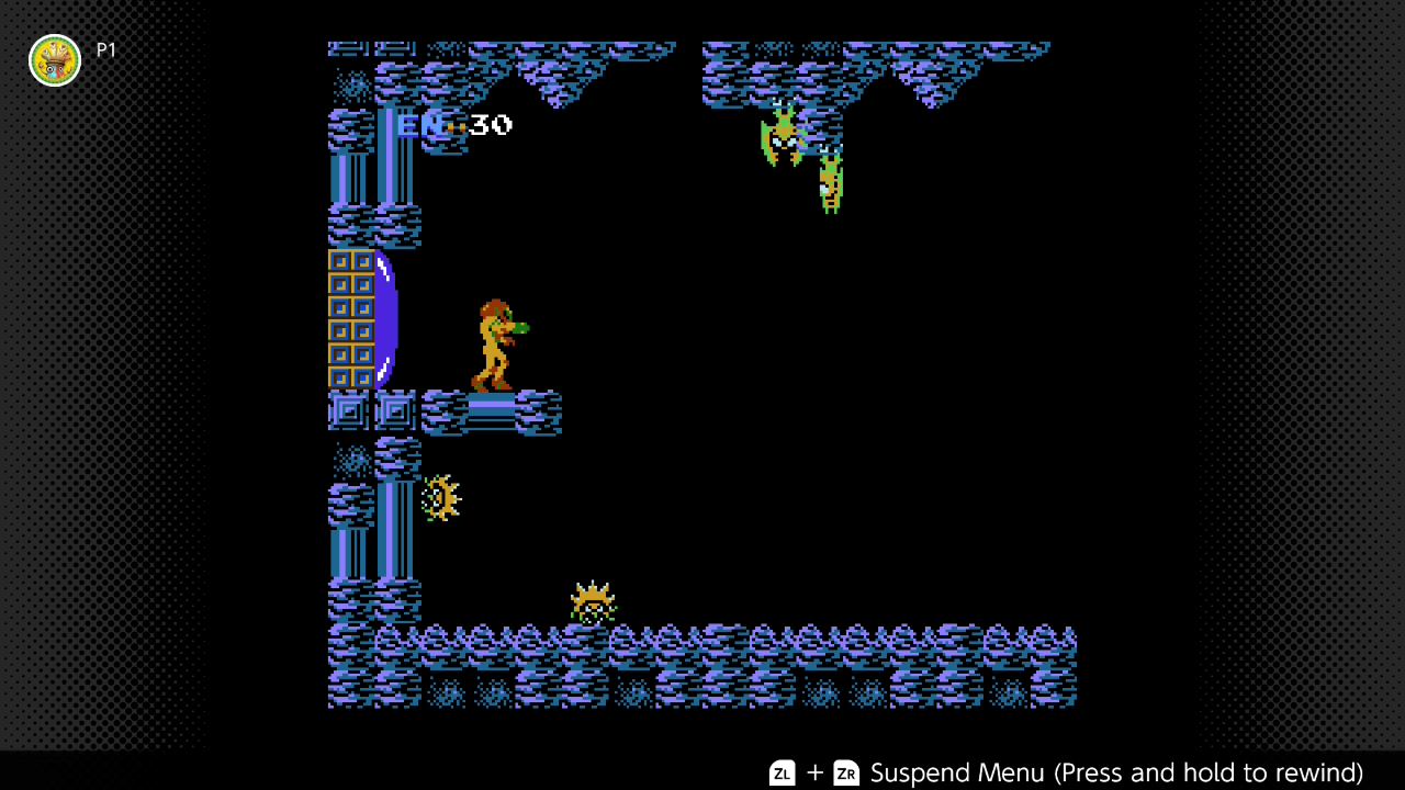 Metroid, in the dark and in a good mood.