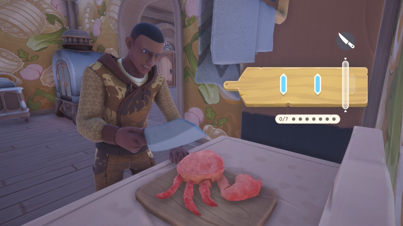 Chopping up a crab. Cooking has more to it than you'd think, and the crab agrees.