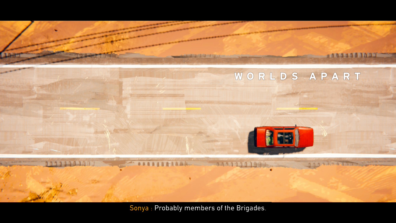 A drive seen from above, in warm desert light. Sunglasses recommended.
