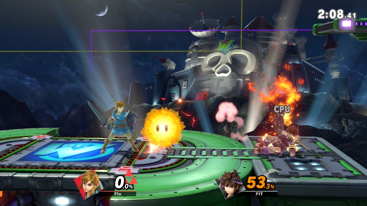 A fight in Wario's castle at night. Not a quiet evening.