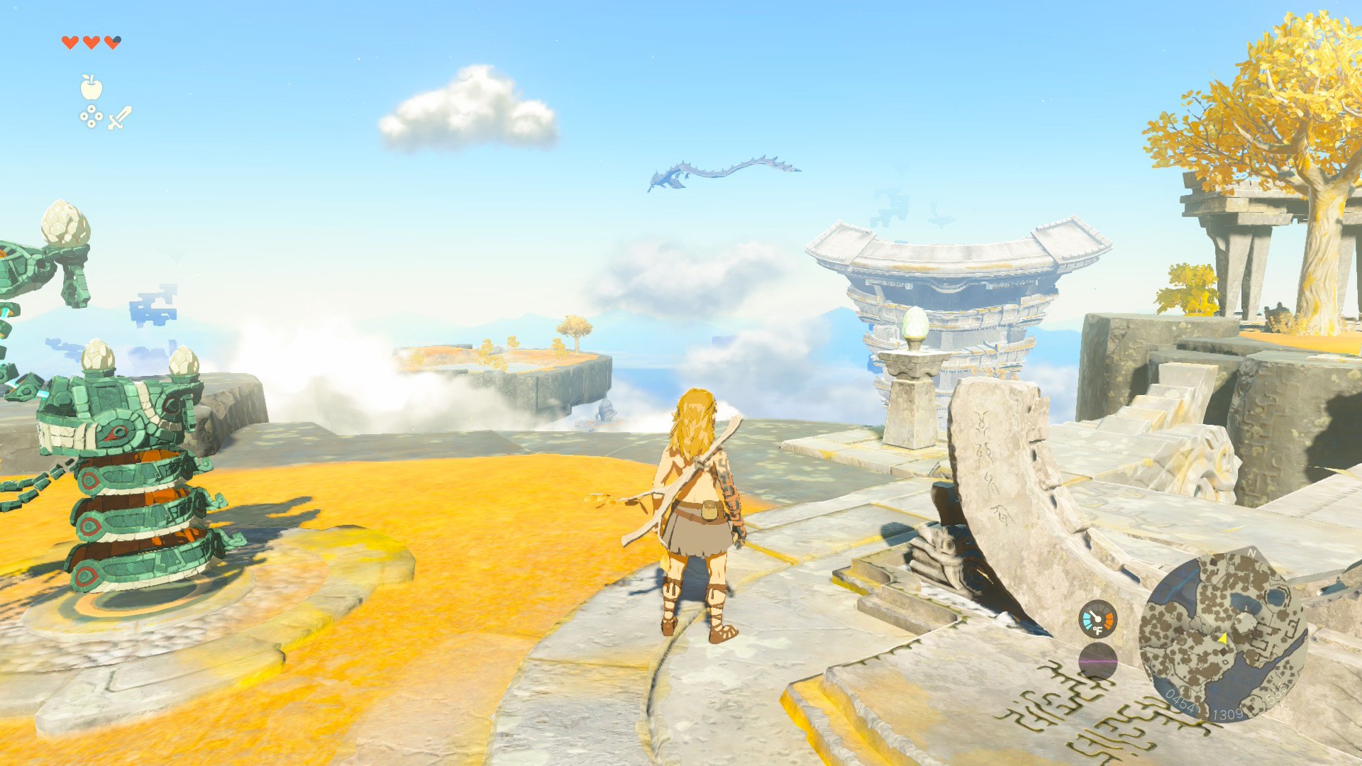 Where it starts: the first sky island. A gentle start for a very big game.