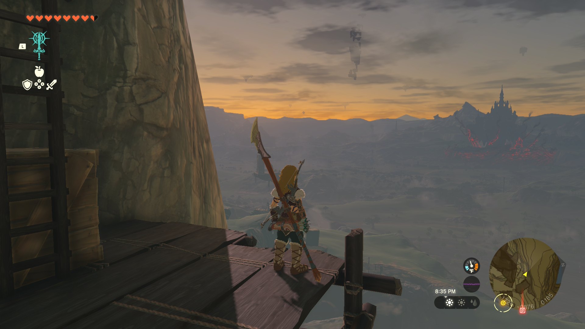 Sunset over Hyrule. The castle is feeling moody, as usual.